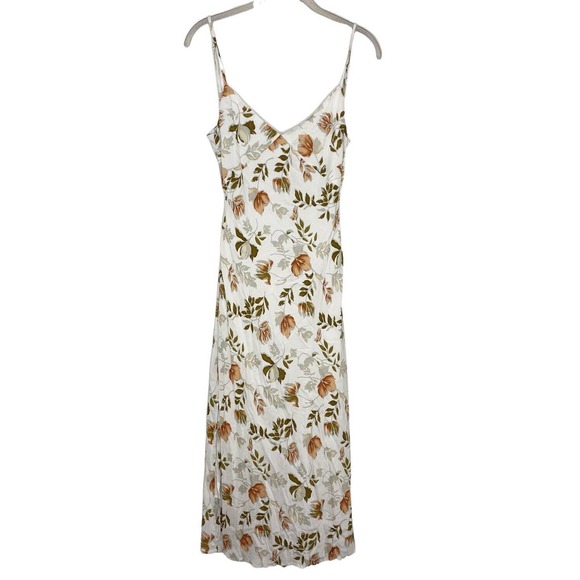 Fortunate One Dresses & Skirts - Fortunate One Flora White Leaf Print Midi Spaghetti Strap Dress Sz S New